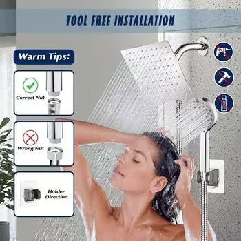 Роскошная система тропического душа для ванной комнаты, набор для душа с верхним распылением из нержавеющей стали, наборы смесителей для душа для ванной комнаты, 5 режимов, ручное сиденье для душа black