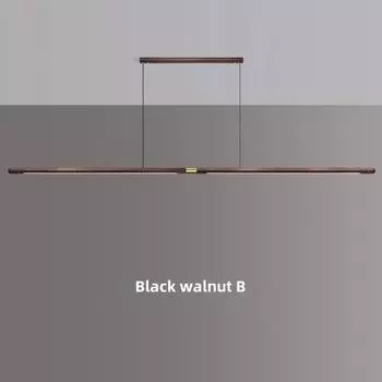 Роскошная современная люстра из массива дерева Длинная люстра для ресторана Северная люстра из черного ореха White light