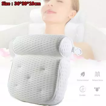 Роскошная спа-подушка для ванны, подушка премиум-класса, водонепроницаемая, 4D, сетка, шея, спина, удобная белый