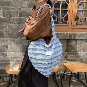 Роскошная сумка через плечо в ковбойском стиле для студентов, дорожная сумка Love Striped College Student, большая вместимость, новинка на осень и зиму