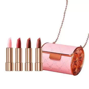 Роскошная сумка из кожи для домашних животных, мягкая помада, бархат, не выцветает и не прилипает к чашкам, набор из четырех предметов из кожи в коробке One Size розовый