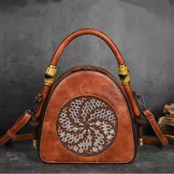 Роскошная сумка Johnature ручной работы, инкрустированная бриллиантами, женская кожаная сумка в стиле ретро, большая вместительная сумка на плечо и через плечо