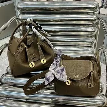 Роскошная сумка Lindy из коровьей кожи с верхним слоем TC и узором Litchi: Высококачественная женская сумка через плечо и почтальонка с дизайном в виде аптечки. Small: 19*10*13cm