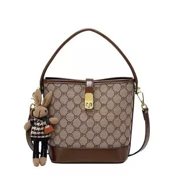 Роскошная сумка-ведро с принтом, новая модная ручная сумка на плечо, текстурированная сумка через плечо большой вместимости, женская маленькая сумка