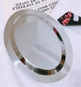 Роскошная тарелка из нержавеющей стали, прямоугольная круглая, поддон, плоская, для фруктов, зеркальная тарелка, поднос для салата, стейка, европейская обеденная тарелка Juul