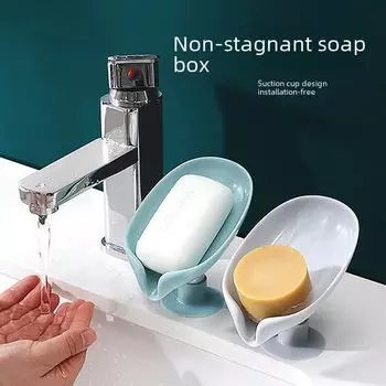 Роскошная вертикальная ненакопительная мыльница с присоской: Съемный, моющийся, конструкция без проколов short синий