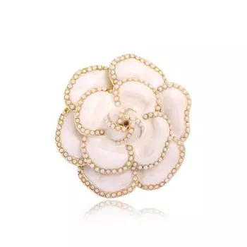 Роскошная высококачественная брошь с цветком камелии, броши-корсажи, булавка для женской одежды, аксессуары для воротника рубашки, ювелирные изделия, подарок чёрный