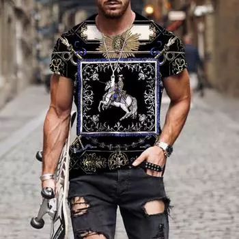 Роскошная высококачественная футболка с 3D-принтом для мужчин, с круглым вырезом и коротким рукавом, забавная уличная одежда, летние свободные мужские топы оверсайз, футболки XS