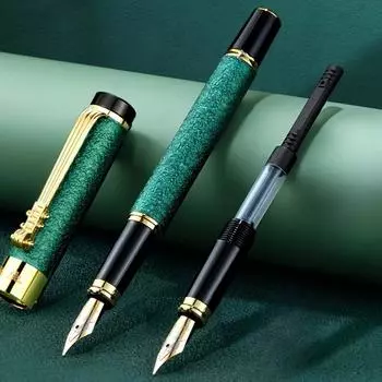 Роскошная высококачественная металлическая перьевая ручка, подходящая для плавного письма в каллиграфии и делового использования.