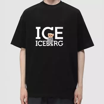 Роскошная высококачественная модная брендовая женская парная футболка с круглым вырезом и принтом из чистого хлопка с короткими рукавами и универсальным топом S