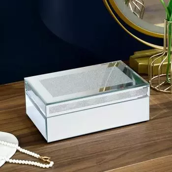 Роскошная зеркальная шкатулка для украшений с бриллиантами, декоративная шкатулка для хранения нескольких колец и сережек для подарков женщинам и девочкам золотой