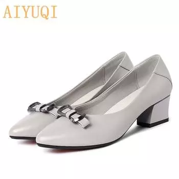 Роскошная женская обувь AIYUQI, новинка 2020 года, весенние женские модельные туфли, профессиональная модная женская обувь с острым носком, рабочая обувь для медсестер