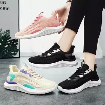 Роскошная женская обувь, повседневные модные кроссовки на плоской платформе, женская обувь из эластичной ткани, новая сетчатая шнуровка, высокое качество 36 розовый