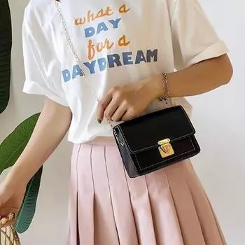 Роскошная женская сумка из искусственной кожи, маленькие сумки с клапаном и цепочкой, сумка через плечо для девочек, женская однотонная сумка на плечо