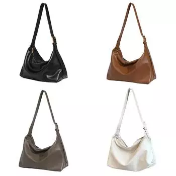 Роскошная женская сумка-мессенджер из искусственной кожи, большая вместительная сумка через плечо, классические однотонные женские сумки на плечо, дорожная сумка с регулируемым ремешком белый