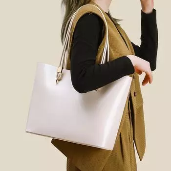 Роскошная женская сумка, модная, универсальная, большая вместительная сумка на одно плечо, сумка через подмышку, сумка-тоут для поездок на работу белый