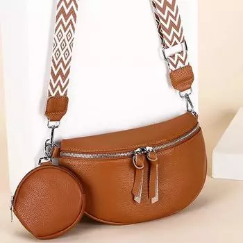 Роскошная женская сумка на грудь из натуральной кожи, высококачественная женская сумка через плечо из коровьей кожи с маленьким кошельком, женские сумки, поясная сумка 26cm 8cm 15cm