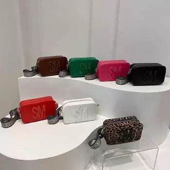 Роскошная женская сумка, новая маленькая квадратная сумка, кошелек для телефона, ретро-сумка для камеры с леопардовым принтом, брендовые женские сумки через плечо 19.5x6.5x12cm красный