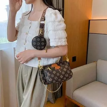 Роскошная женская сумка, повседневная сумка через плечо, сумка через плечо в стиле ретро, сумка через плечо из трех частей, сумки для маджонга, кошелек