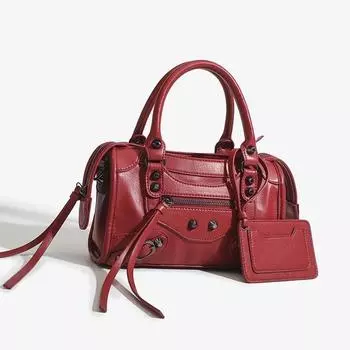 Роскошная женская сумка в стиле ретро, осень-зима, новая модная маленькая квадратная сумка с заклепками, сумка бренда мотоцикла