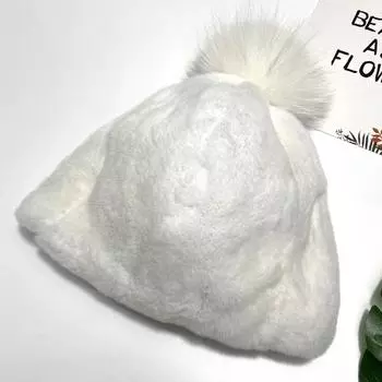 Роскошная зимняя шапка из натурального меха кролика с помпоном из лисы, шапка с полной шкурой, большой размер, регулируемая шапка One Size чёрный