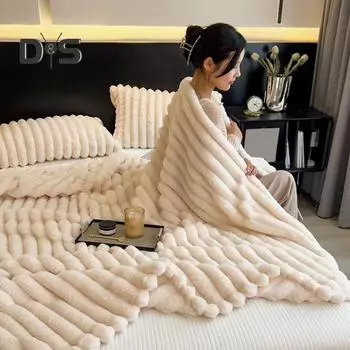 Роскошное бархатное одеяло, сверхмягкий чехол для подушки, искусственный мех, двухсторонняя плюшевая наволочка, чистый цвет, супертеплый диван-кровать, офисный сон, зимнее одеяло S легкие хаки