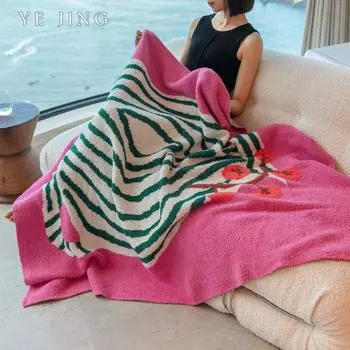 Роскошное чувство света Роскошная ретро-ваза Одеяло для кондиционера Чехол для дивана Одеяло Four Seasons Одеяло для сна в офисе 70-120CM