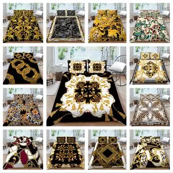 Роскошное домашнее постельное белье, односпальная двуспальная кровать, полноразмерная наволочка и пододеяльник, 2-3 предмета, украшение для дома для спальни UK Single 135x200cm