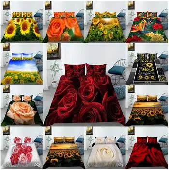 Роскошное домашнее постельное белье с цветочной тематикой, пододеяльник, наволочка, комплект постельного белья, пододеяльник, полноразмерная односпальная/двуспальная кровать, украшение для дома Baby 100x135cm
