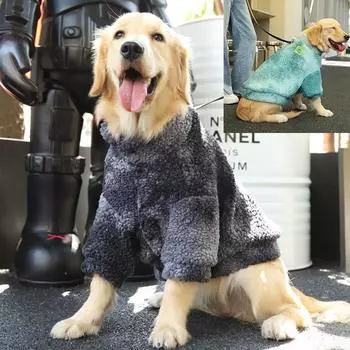 Роскошное флисовое пальто для собак на молнии, флисовый свитер для больших собак, одежда 3xl-7xl, мягкая одежда для сна, пальто 3XL зелёный