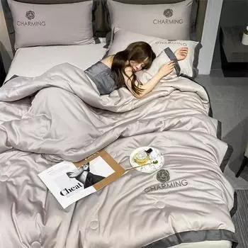 Роскошное гладкое одеяло с кондиционером, легкое летнее одеяло, двухсторонняя ткань с холодным охлаждением, шелк Twin Queen King Mulberry 18x29inch (48x74cm)