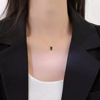 Роскошное изумрудное золотое ожерелье из нержавеющей стали для женщин, корейские модные украшения, сексуальная цепочка на ключицы для девочек