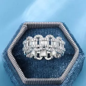Роскошное кольцо для женщин, геометрическое обручальное кольцо, свадебное кольцо с цирконом, помолвочное кольцо для девушки 10 белый