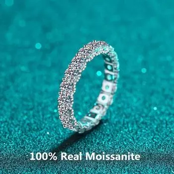 Роскошное кольцо из белого золота 18 карат, стерлингового серебра 925 пробы, 3,0 карата, муассанит, цвет D, VVS1, кольца с бриллиантами для женщин и девочек, ювелирные изделия для вечеринок 5