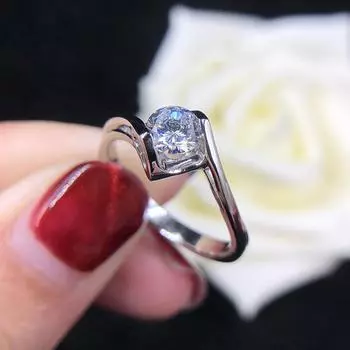 Роскошное кольцо-пасьянс для женщин, минималистичный дизайн, высококачественные серебряные кольца, блестящие круглые свадебные украшения 6