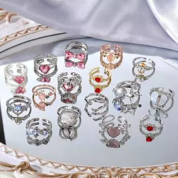 Роскошное кольцо с красным драгоценным камнем с бриллиантом, модное гламурное сексуальное роскошное открытие, Золотая девушка, милое кольцо с ручной гравировкой, сто подходящих аксессуаров, кольца O слоновая кость