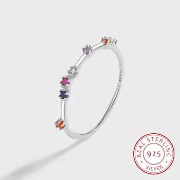 Роскошное кольцо с рубином и сапфиром цвета шампанского, круглое кольцо с цирконом для женщин, оригинальное стерлинговое серебро, подарок на годовщину, ювелирные изделия 6 белый