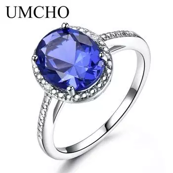 Ювелирные изделия из стерлингового серебра 925 пробы, серебряные кольца с танзанитом для женщин с овальными камнями, подарок на День святого Валентина 6 фиолетовый