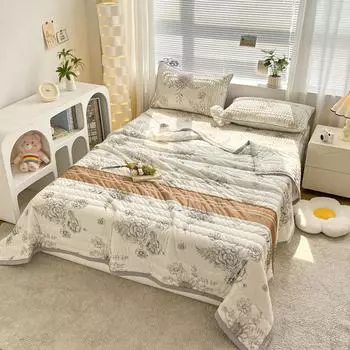 Роскошное летнее одеяло в цветочном стиле, приятное для кожи, удобное, ультрамягкое, охлаждающее, для дома и путешествий, тонкое одеяло 150x200cm Single 1Pc