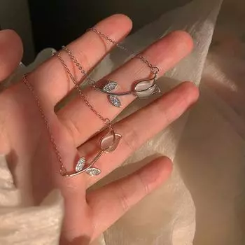 Роскошное модное ожерелье с подвеской в форме тюльпана для женщин, блестящий аксессуар из циркона, цепочка на ключицу, ожерелье, ювелирное изделие для милой девушки, подарок 2023