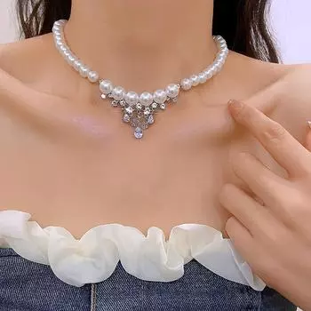 Роскошное модное жемчужное ожерелье женское простое короткое ожерелье с цепочкой на ключицы свадьба день рождения юбилей ювелирные изделия подарок