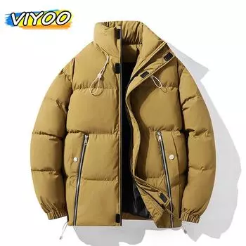 Роскошное мужское пальто цвета хаки большого размера 8XL, зимнее пуховое пальто, парки, толстая качественная куртка, плащ, ветровка, осенняя одежда 2024
