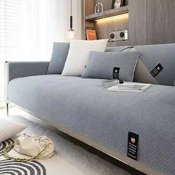 Роскошное нескользящее полотенце для дивана в гостиную, однотонный сетчатый чехол для дивана, универсальный чехол для диванных подушек из синели на все сезоны 45cm pillowcase 1pcs темно-зеленого