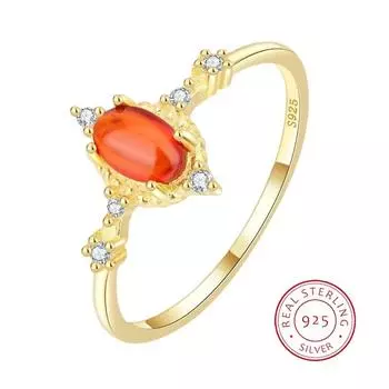 Роскошное овальное кольцо с четырьмя зубцами из 18-каратного золота с рубином для женщин, стерлинговое серебро S925, обручальное свадебное подарочное ювелирное изделие, кольца из стерлингового серебра для женщин 6 красный