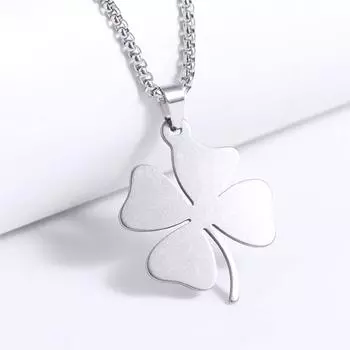 Роскошное ожерелье с подвеской в виде четырехлистного клевера, цветочные украшения, серебряная цепочка на ключицу, подарок Lucky Clover