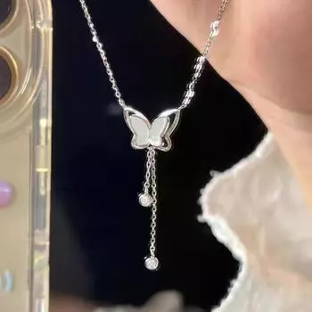 Роскошное ожерелье с ракушкой-бабочкой на ключице для женщин - модный подарок на день рождения 2025 года null