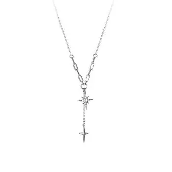 Роскошное ожерелье Wind Light, женский сладкий крест, бахрома из бриллиантов, звездная Y-образная цепочка на ключицу