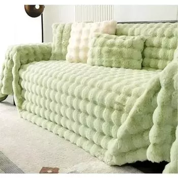 Роскошное плюшевое полотенце для дивана с имитацией кролика, зимнее теплое пушистое покрывало, супермягкий гладкий утолщенный бархатный чехол для дивана 180x130cm 1pc