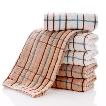Роскошное полотенце для лица Полосатые решетчатые полотенца для душа Пляжное полотенце Полотенце для рук Ванная комната бежевый