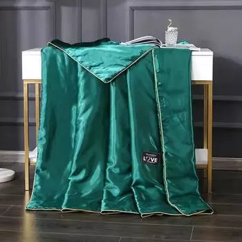 Роскошное стеганое шелковое одеяло с имитацией шелка, элитное атласное одеяло Queen на весну и лето, механическая стирка, мягкое удобное тонкое одеяло 110x150cm